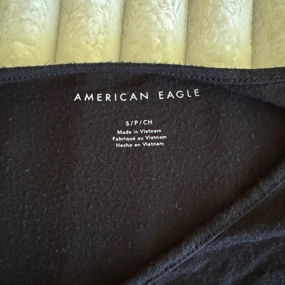 American Eagle Outfitters Black Twist-Front V-Neck Top - Picture 5 of 8